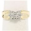 Image 3 : 14k Two Tone Gold 0.30 ctw Illusion Set Solitaire Diamond Engagement Ring