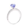 Image 4 : 1.28 ctw Tanzanite and Diamond Ring - 14KT White Gold