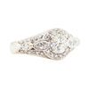1.32 ctw Round Brilliant Cut Diamond And Marquise Shaped Cut Diamond Wedding Rin