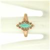 Image 4 : 10K Rose Gold Marquise Turquoise .30 ctw Diamond Solitaire Ring