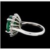 Image 3 : 5.73 ctw Emerald and Diamond Ring - 14KT White Gold
