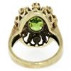 Image 5 : Vintage 14K Yellow Gold 2.43 ctw Oval Peridot Diamond & Black Enamel Halo Ring