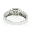 Image 6 : Modern 18k White Gold Princess & Pave Diamond Band Ring in Invisible Setting