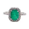 1.96 ctw Emerald and Diamond Ring - 14KT White Gold