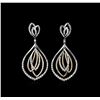 1.83 ctw Diamond Earrings - 14KT Rose and White Gold