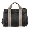 Hermes Navy Blue Gray Canvas Sac Fourre PM Tote Bag