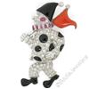 Vintage 18kt White Gold Diamond Black Onyx and Coral Clown Brooch Pin