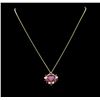 Image 1 : 5.29 ctw Ruby and Diamond Pendant - 14KT Yellow Gold