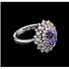 Image 1 : 2.18 ctw Tanzanite and Diamond Ring - 14KT White Gold