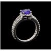 Image 4 : 14KT White Gold 1.47 ctw Tanzanite and Diamond Ring