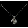 Image 2 : 14KT White Gold 1.20 ctw Diamond Pendant With Chain