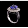 Image 4 : 3.28 ctw Tanzanite and Diamond Ring - 14KT White Gold