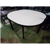 Image 1 : 2 WHITE HALF CIRCLE TABLES