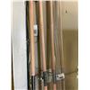 Image 2 : 2 PAIRS OF WOOD / CHROME WALL BAR PULL HANDLES WITH HARDWARE