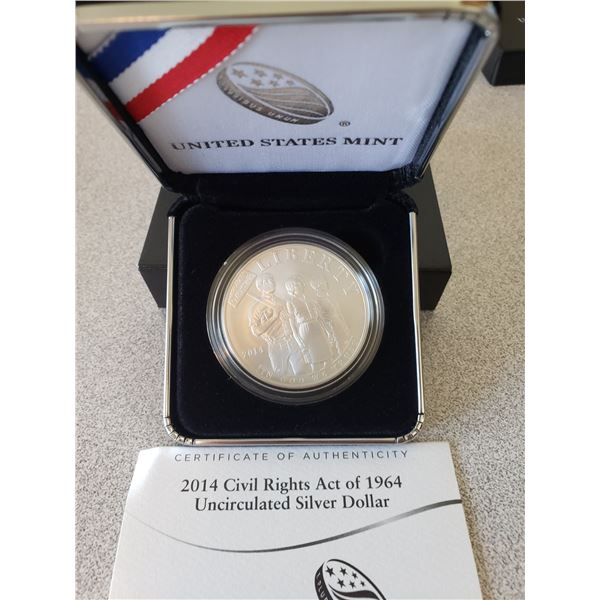 2014 Civil Rights Uncirculated Silver Dollar