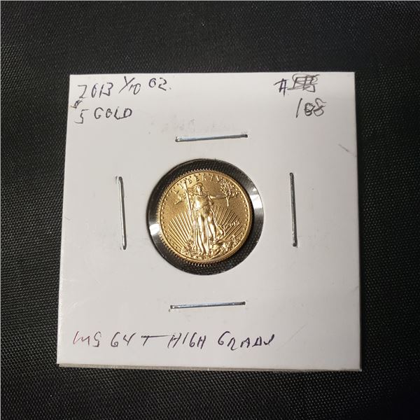 2013 1/10 OZ $5 Gold American Eagle