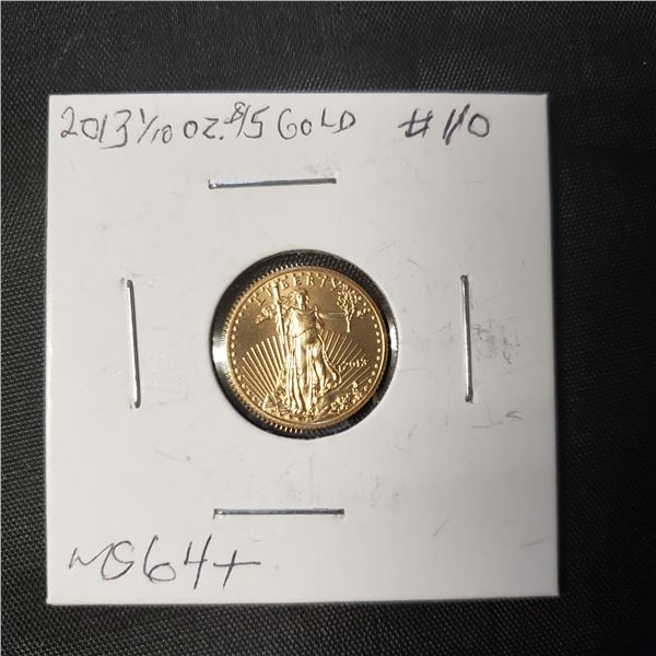 2013 1/10 OZ $5 Gold American Eagle