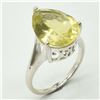 Image 2 : SILVER LEMON QUARTZ(8.3CT) RHODIUM PLATED RING