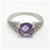 Image 3 : SILVER AMETHYST CZ(1.8CT) RHODIUM PLATED RING