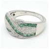 Image 6 : SILVER EMERALD CZ(1.8CT) RHODIUM PLATED RING