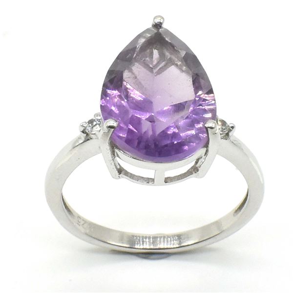 SILVER AMETHYST LACER CUT(6.3CT) RHODIUM