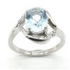Image 1 : SILVER BLUE TOPAZ CZ(3.1CT) RHODIUM PLATED RING