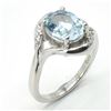 Image 2 : SILVER BLUE TOPAZ CZ(3.1CT) RHODIUM PLATED RING
