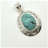 Image 2 : SILVER TURQUOISE(9.2CT) RHODIUM PLATED PENDANT