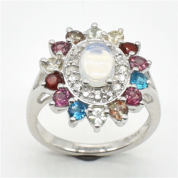 SILVER MULTI COLOUR GEM STONE(2.9CT) RHODIUM PLATE