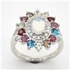 Image 1 : SILVER MULTI COLOUR GEM STONE(2.9CT) RHODIUM PLATE
