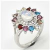 Image 2 : SILVER MULTI COLOUR GEM STONE(2.9CT) RHODIUM PLATE