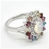 Image 4 : SILVER MULTI COLOUR GEM STONE(2.9CT) RHODIUM PLATE