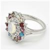 Image 5 : SILVER MULTI COLOUR GEM STONE(2.9CT) RHODIUM PLATE