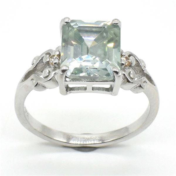 SILVER MOISSANITE(2.5CT) RHODIUM PLATED RING