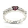 Image 1 : SILVER GARNET CZ(0.9CT) RHODIUM PLATED RING