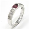 Image 2 : SILVER GARNET CZ(0.9CT) RHODIUM PLATED RING