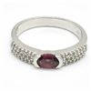 Image 3 : SILVER GARNET CZ(0.9CT) RHODIUM PLATED RING