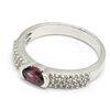 Image 5 : SILVER GARNET CZ(0.9CT) RHODIUM PLATED RING