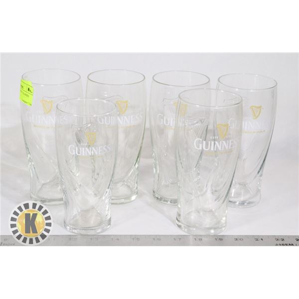 SET OF 6 GUINNESS PINT GLASSES