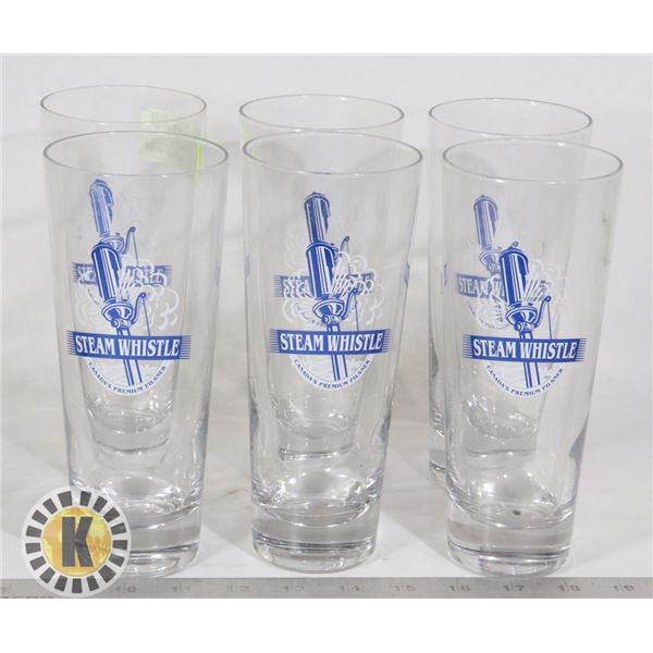 SET OF 6 STEAM WHISTLE PINT GLASSES
