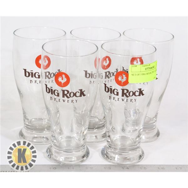 SET OF 5 BIG ROCK PINT GLASSES