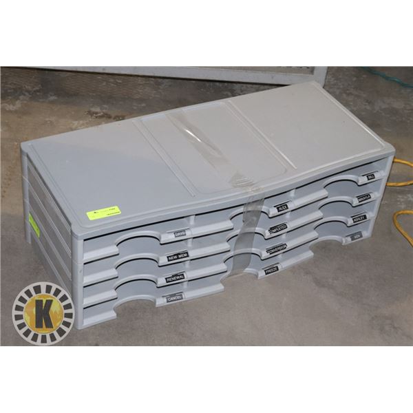 OPEN FACE FILING SHELF WITH 12 OPENINGS