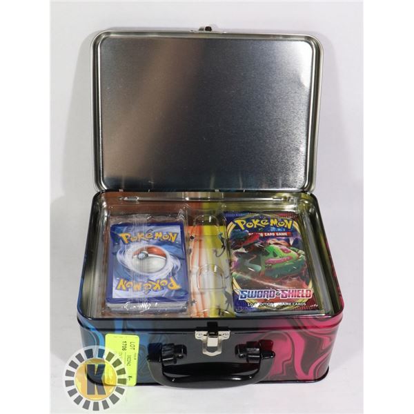 POKEMON TIN WITH x2 BOOSTER PACKS, ENERGY CARDS
