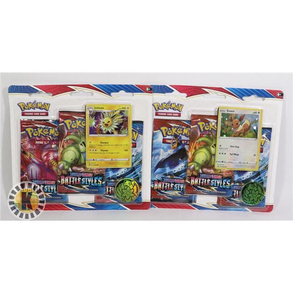 x2 POKEMON 3 BLISTER PACK BATTLE STYLES NEW