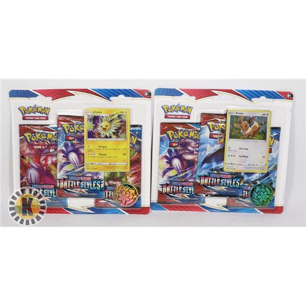 x2 POKEMON 3 BLISTER PACK BATTLE STYLES NEW
