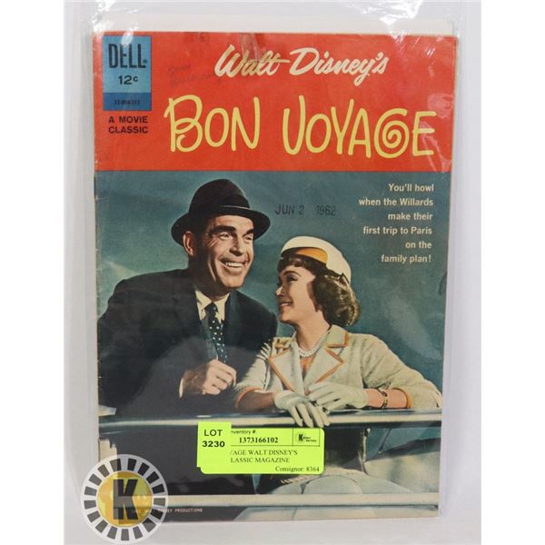 BON VOYAGE WALT DISNEY'S MOVIE CLASSIC MAGAZINE