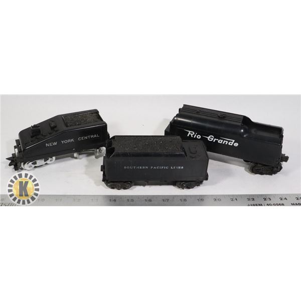 VINTAGE TOY TRAINS BAG OF 3 BLACK