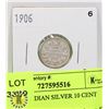 Image 1 : 1906 CANADIAN SILVER 10 CENT COIN