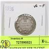 Image 1 : 1936 CANADIAN SILVER 25 CENT COIN