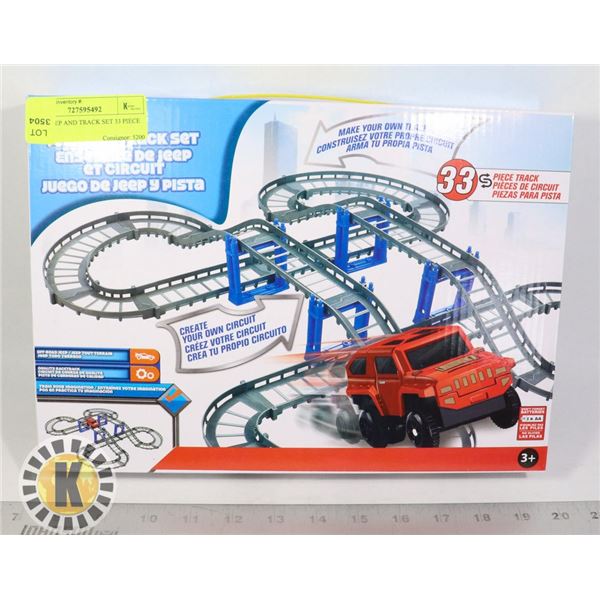 NEW JEEP AND TRACK SET 33 PIECE TRACK